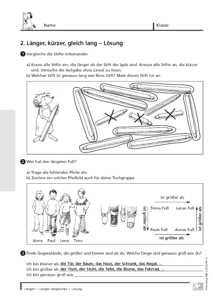 Längen Kopiervorlagen PDF