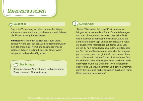 30 Pilates-Bildkarten für Kinder