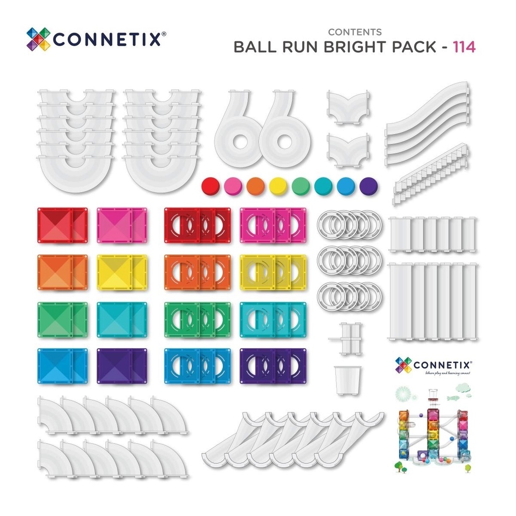 Connetix Magnetbausteine Bright Ball Run Pack - 114 Teile