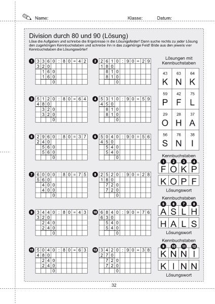 Schriftliche Division bis 10000 PDF