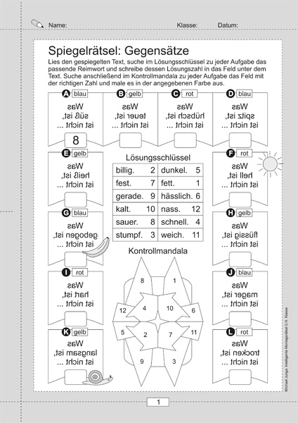 Lernpaket Intelligente Montagsrätsel 3/4 PDF