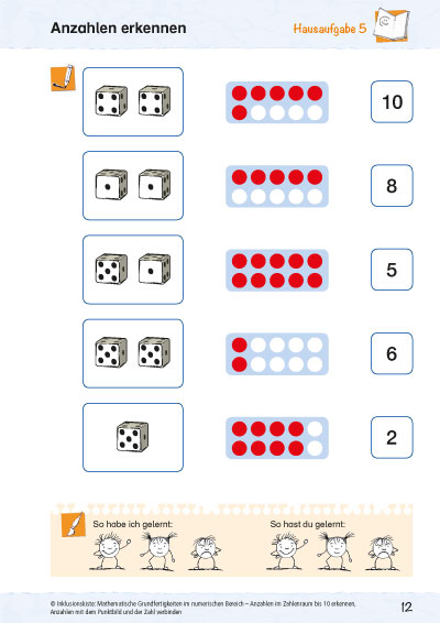 Math. Grundfertigkeiten: Anzahlen bis 10 PDF