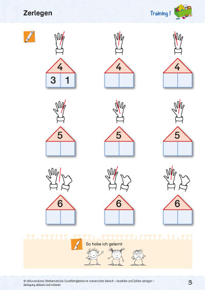 Mathematische Grundfertigkeiten: Anzahlen und Zahlen zerlegen PDF