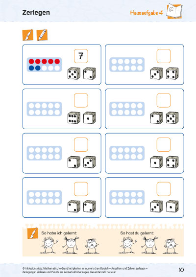 Mathematische Grundfertigkeiten: Anzahlen und Zahlen zerlegen PDF