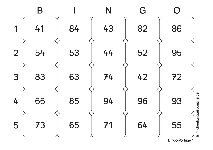 Lern-BINGO 4A Addition (ZE+E=ZE m.Ü) bis 100 PDF