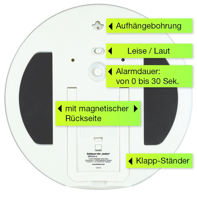 TimeTEX Zeitdauer-Uhr grün XL-Format 32 cm 