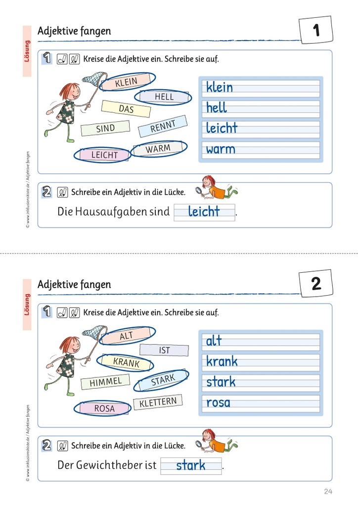 Adjektive fangen PDF