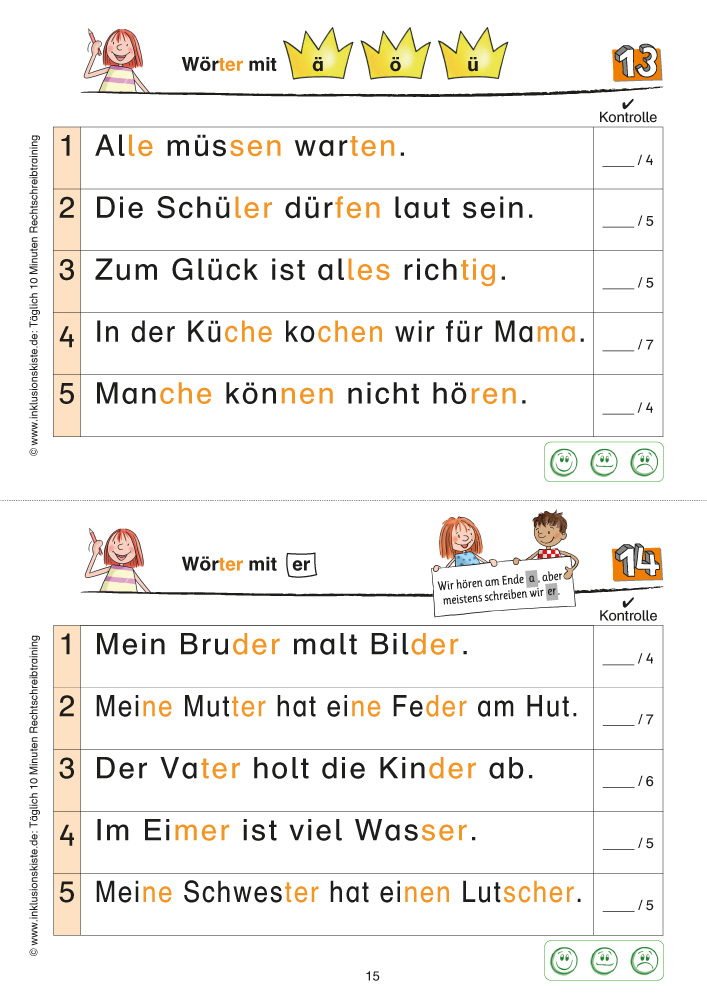 Rechtschreibtraining Satz des Tages (Klasse 1/2) E-Book