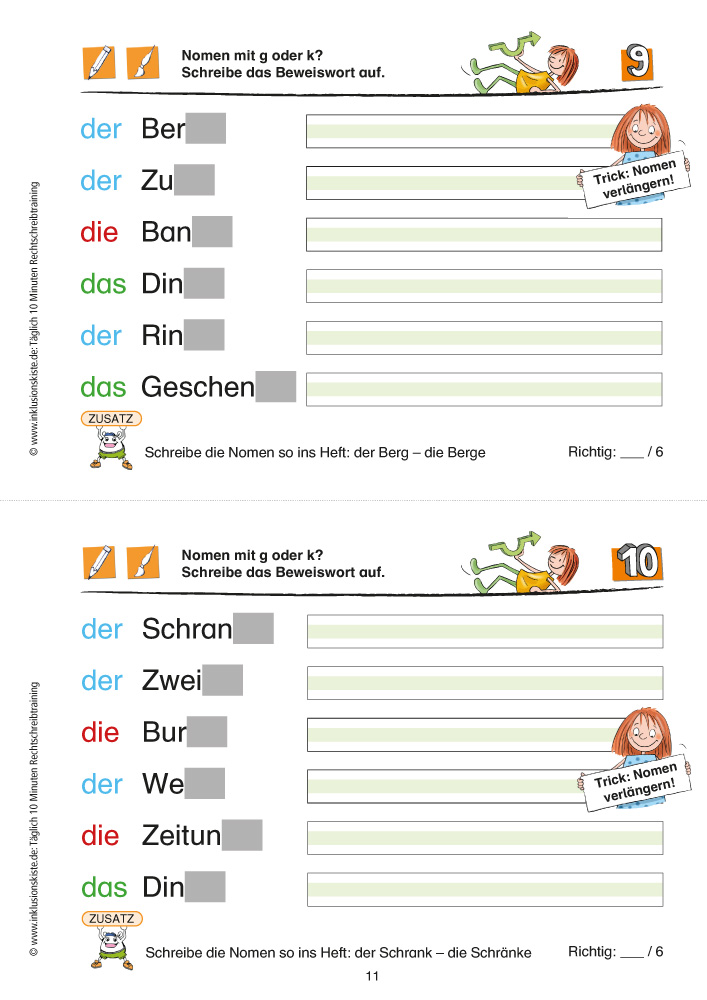 Rechtschreibtraining Verlängern PDF