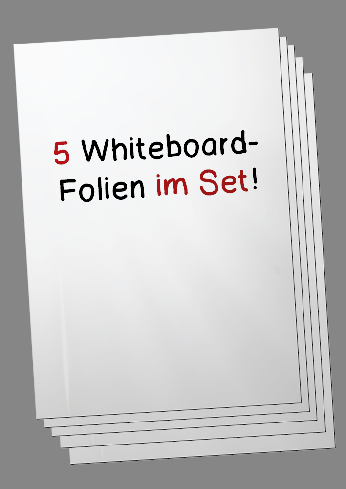 Whiteboard-Folie A4, selbsthaftend, 5 Stück