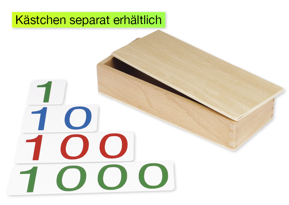 Zahlenkarten groß, 1-1.000, Kunststoff "Montessori Premium"