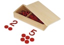 Ziffern und Chips, in Holzbox "Montessori Premium"