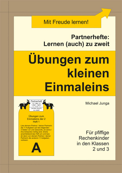 Partnerhefte Übungen zum kleinen Einmaleins PDF