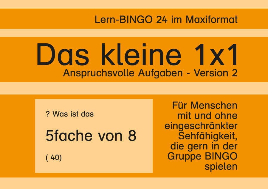 Lern-BINGO 1x1 Anspruchsvolle Aufgaben 2 PDF