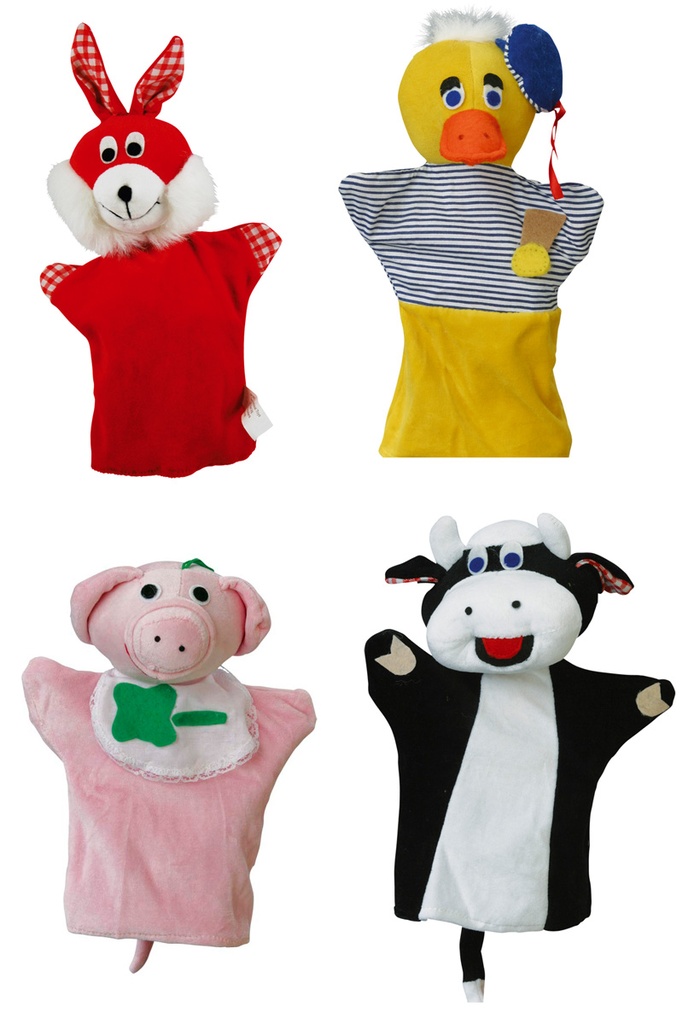 Handpuppen 4er-Set Tiere