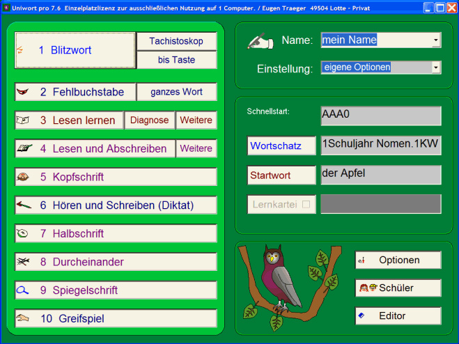 UniWort Worttraining Praxislizenz