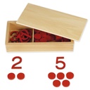 Ziffern und Chips, in Holzbox "Montessori Premium"